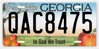 GA license plate QAC8475