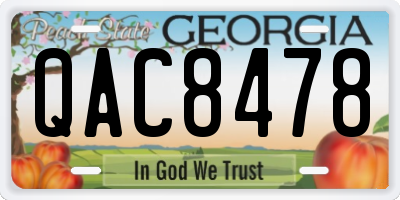 GA license plate QAC8478