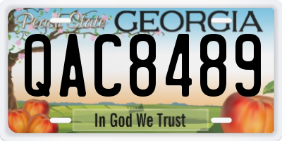 GA license plate QAC8489