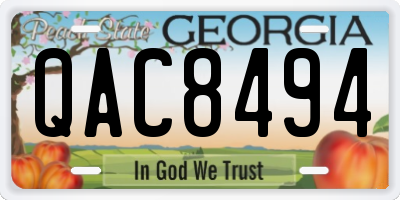 GA license plate QAC8494