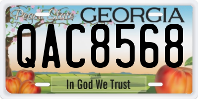 GA license plate QAC8568