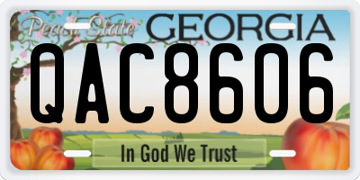 GA license plate QAC8606
