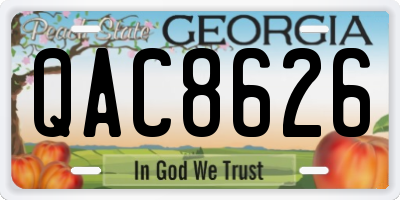 GA license plate QAC8626