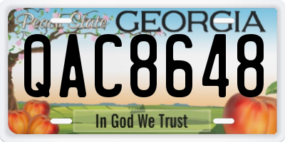 GA license plate QAC8648