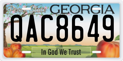 GA license plate QAC8649