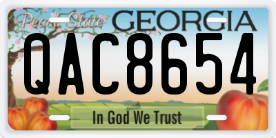 GA license plate QAC8654