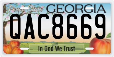 GA license plate QAC8669