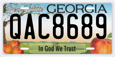 GA license plate QAC8689