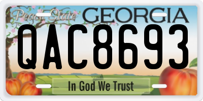 GA license plate QAC8693