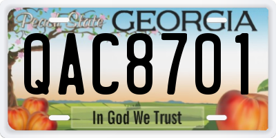 GA license plate QAC8701
