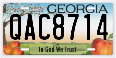 GA license plate QAC8714