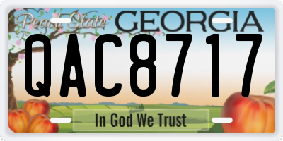GA license plate QAC8717