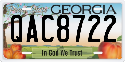 GA license plate QAC8722