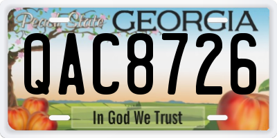 GA license plate QAC8726