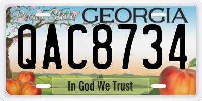 GA license plate QAC8734