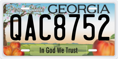 GA license plate QAC8752
