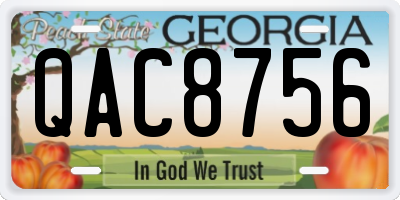 GA license plate QAC8756