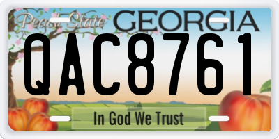 GA license plate QAC8761