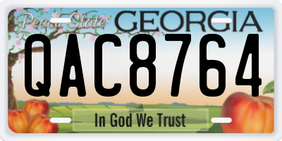 GA license plate QAC8764