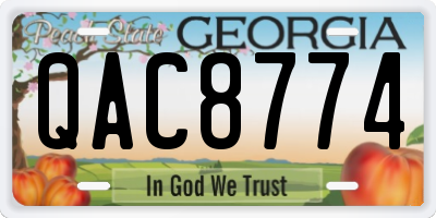 GA license plate QAC8774