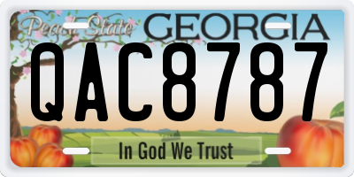 GA license plate QAC8787
