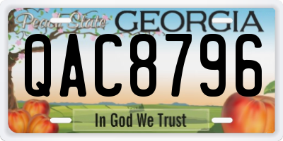 GA license plate QAC8796