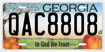 GA license plate QAC8808