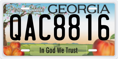 GA license plate QAC8816