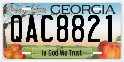GA license plate QAC8821