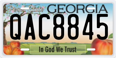 GA license plate QAC8845