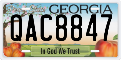 GA license plate QAC8847