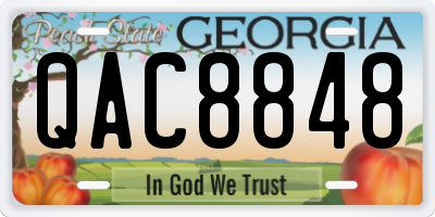 GA license plate QAC8848