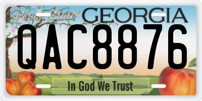GA license plate QAC8876