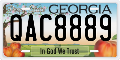 GA license plate QAC8889