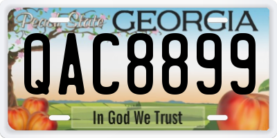 GA license plate QAC8899