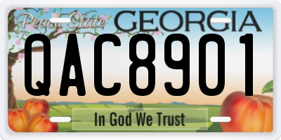 GA license plate QAC8901