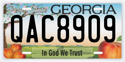 GA license plate QAC8909