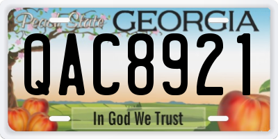 GA license plate QAC8921