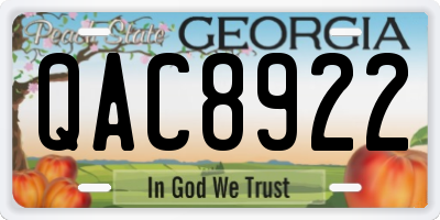 GA license plate QAC8922