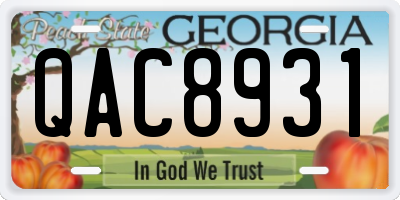 GA license plate QAC8931
