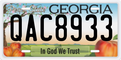 GA license plate QAC8933