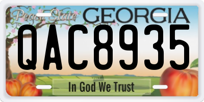 GA license plate QAC8935