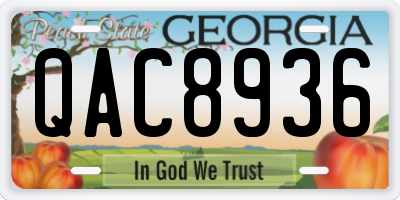 GA license plate QAC8936