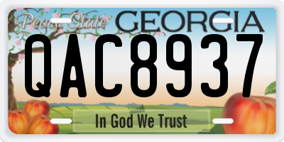 GA license plate QAC8937