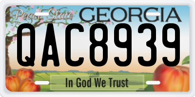 GA license plate QAC8939