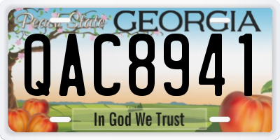GA license plate QAC8941