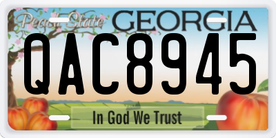 GA license plate QAC8945