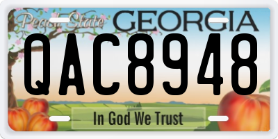 GA license plate QAC8948