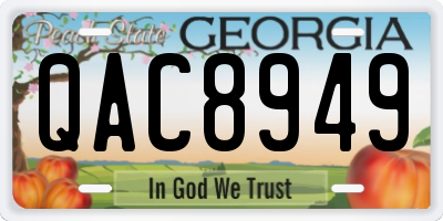 GA license plate QAC8949