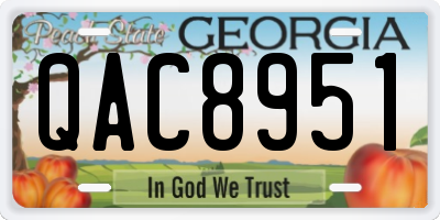 GA license plate QAC8951